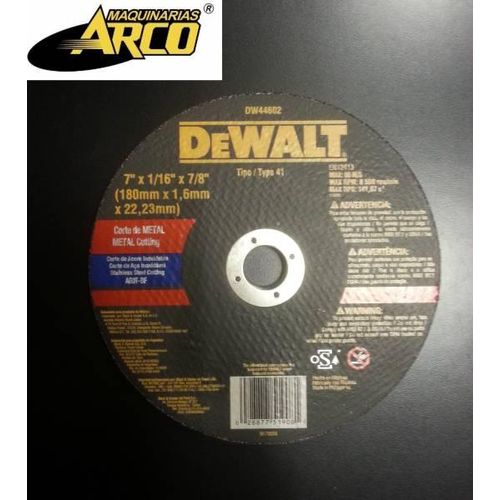 DISCO DEWALT 180*1.6MM DW44602 PL. CORTE MET