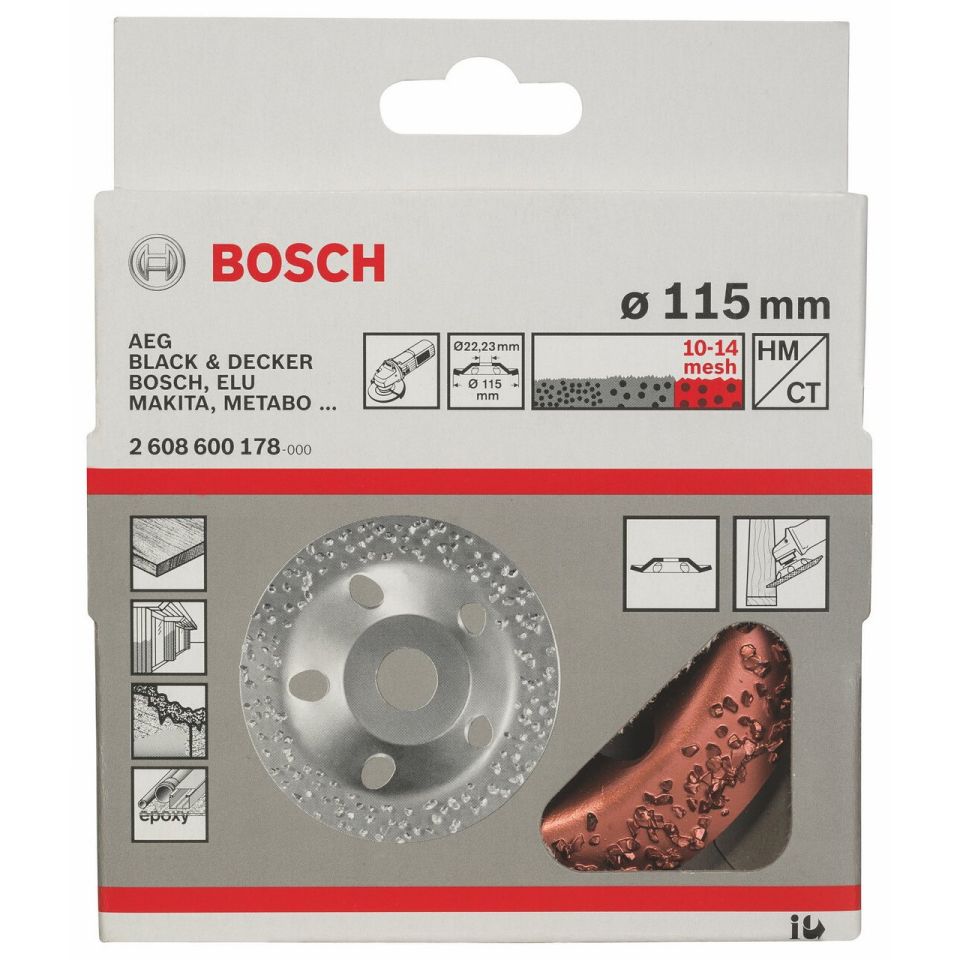 VASO/COPA DE DESBASTE BOSCH 115MM GR 16-20 600179