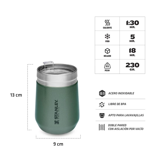 VASO STANLEY EVERYDAY CON TAPA 290ML VERDE