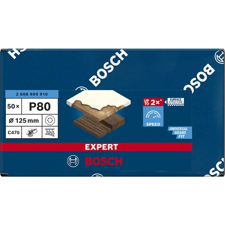 DISCO DE LIJA BOSCH 125MM GR80 POR UNIDAD EXPERT 900910