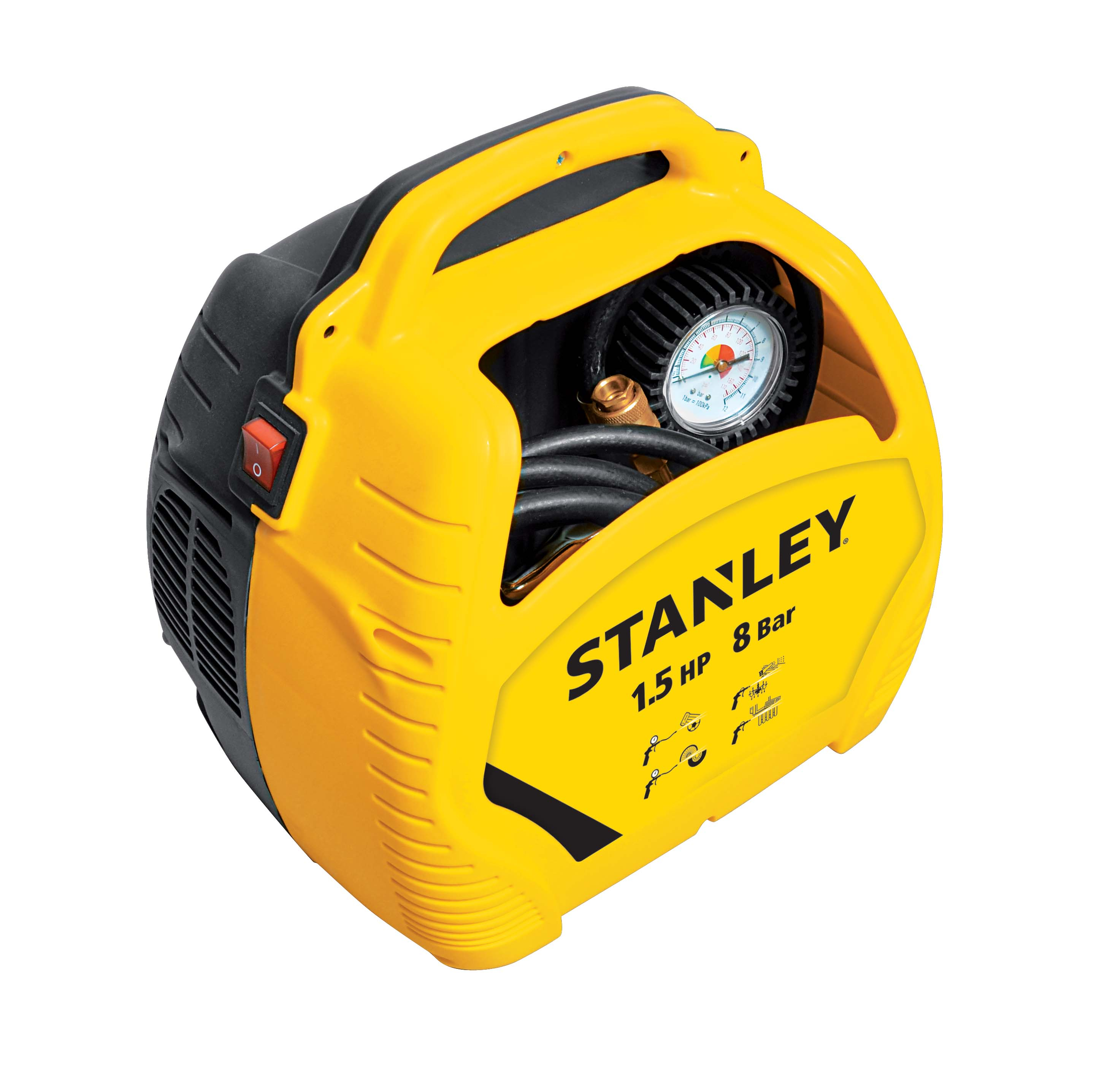 COMPRESOR STANLEY SIN TANQUE 1.5HP 8 BAR CON KIT 6 PZS