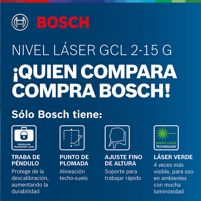 NIVEL LASER COMBINADO BOSCH GCL 2-15 G