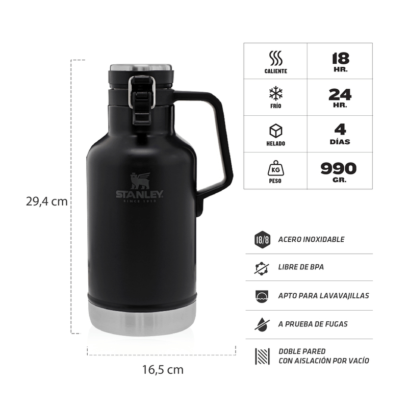 TERMO STANLEY GROWLER NEGRO 1.9LT