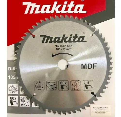 HOJA DE SIERRA CIRCULAR MAKITA 7 1/4 60 DIENTES D-61466